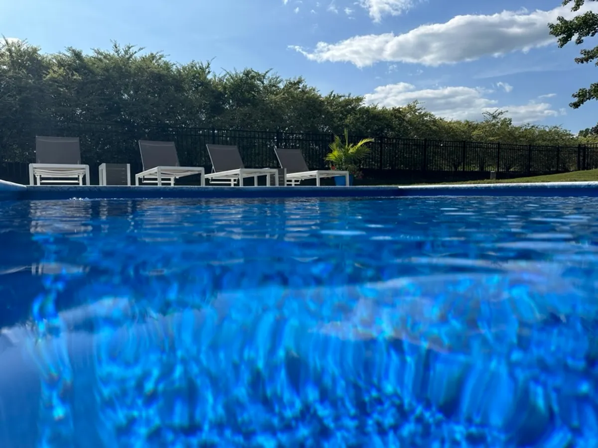 A residential pool serviced by The Pool Collective in Cary, NC